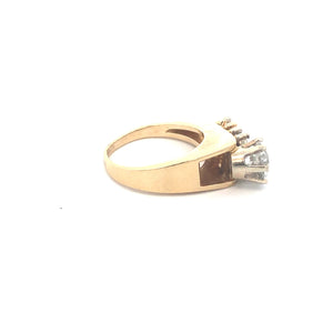 Lady's Diamond Engagement Ring 5 Diamonds 1.36 Carat T.W. 14K Yellow Gold 5.5g