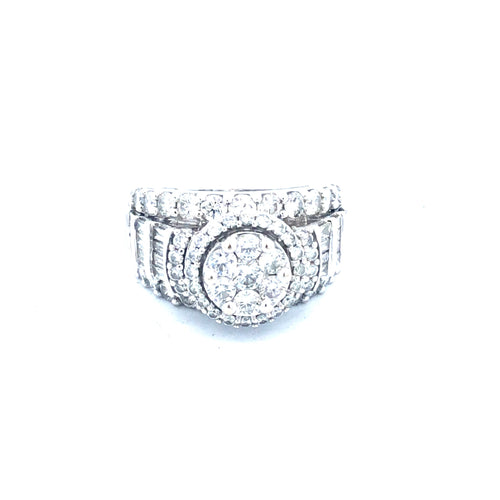 Lady's Diamond Fashion Ring 81 Diamonds 3.72 Carat T.W. 14K White Gold 13.9g