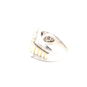 Gent's Diamond Cluster Ring 58 Diamonds 2.76 Carat T.W 2 Tone Gold 10.8g